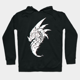 White dragon tattoo (glitch) Hoodie